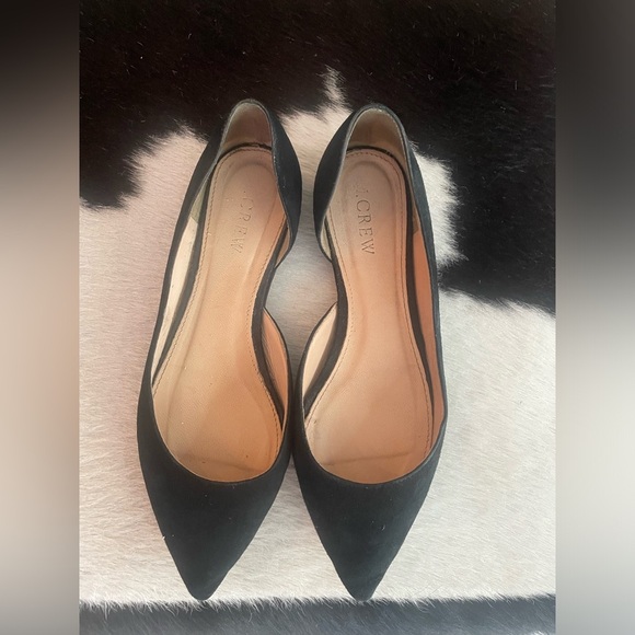 🖤J Crew Audrey Flats in Black Suede Size 5 - Picture 1 of 9